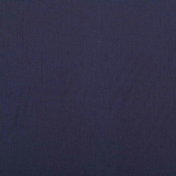 Tissu coton plumetis uni - Bleu marine - Photo n°2