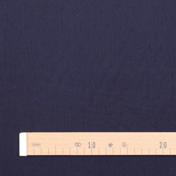 Tissu coton plumetis uni - Bleu marine - Photo n°3