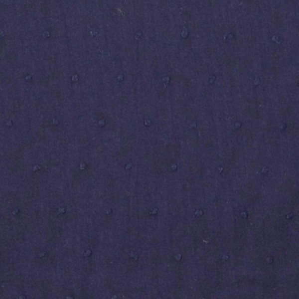 Tissu coton plumetis uni - Bleu marine - Photo n°1