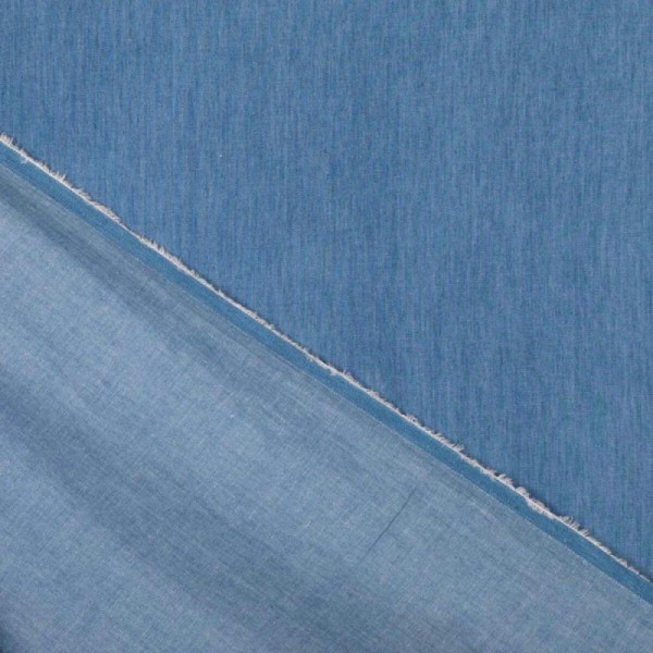 Tissu jean denim léger coton - Bleu - Photo n°3
