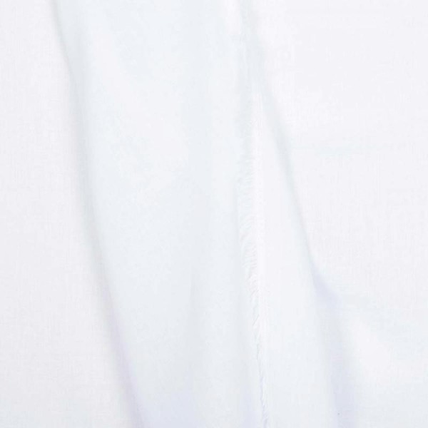 Tissu voile de coton uni - Blanc- Par 50cm - Photo n°1