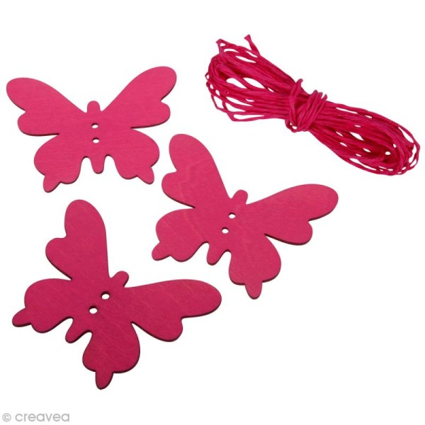 Kit pendentif Papillon Rose x 8 - Photo n°1