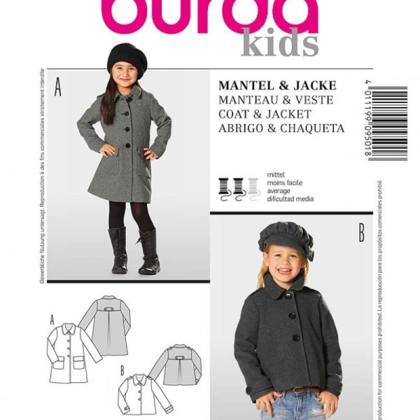 Patron veste & manteau enfant, Burda 9501 - Photo n°1