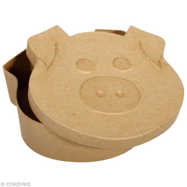 Boîte Tête de cochon en papier mâché 19 cm - Photo n°3