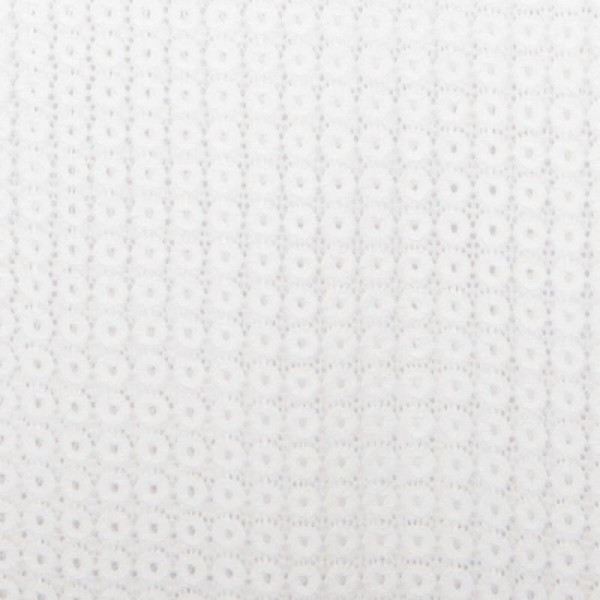 Tissu dentelle rond - Blanc cassé- Par 50cm - Photo n°1
