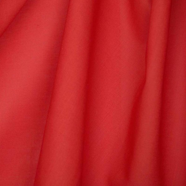 Tissu voile de coton uni - Rouge - Photo n°1