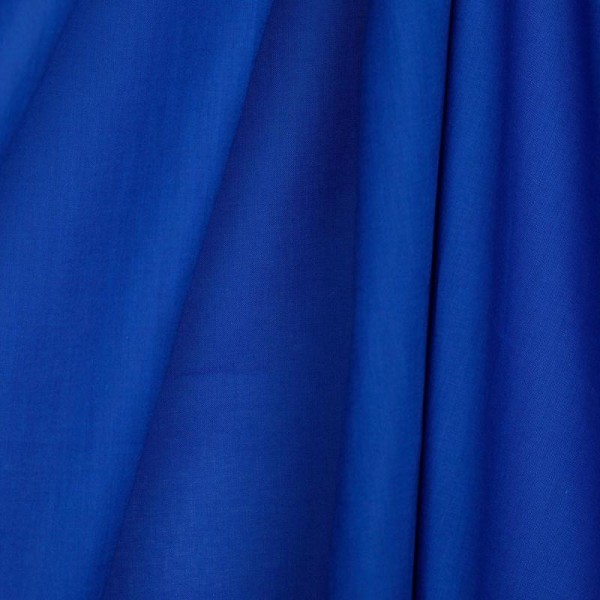 Tissu voile de coton uni - Bleu électrique - Photo n°1