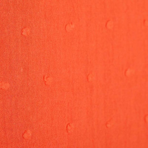 Tissu coton plumetis uni - Orange sanguine - Photo n°1