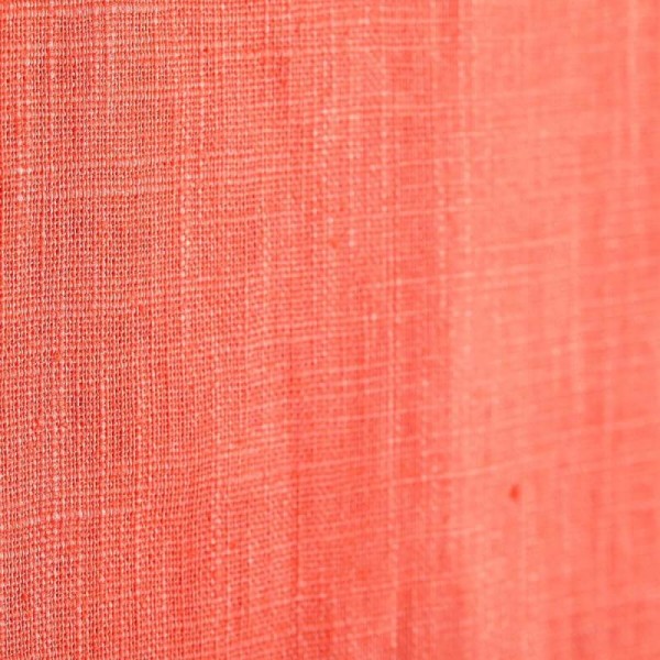 Tissu lin uni - Corail - Photo n°1