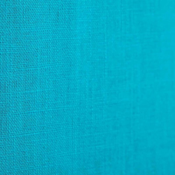 Tissu lin uni - Bleu turquoise - Photo n°1