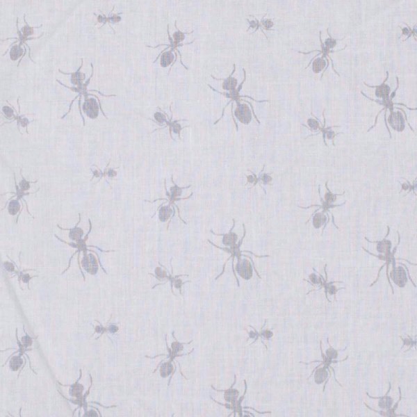 Tissu voile de coton fourmis - Blanc- Par 50cm - Photo n°1