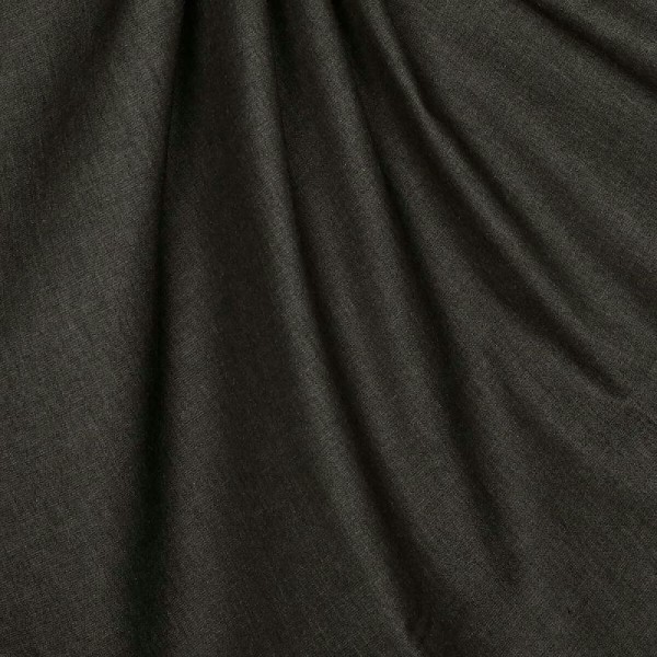 Tissu chambray uni pur coton - Noir - Photo n°1