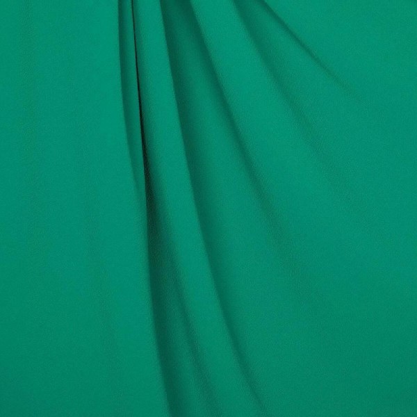 Tissu crêpe uni - Vert émeraude - Photo n°1