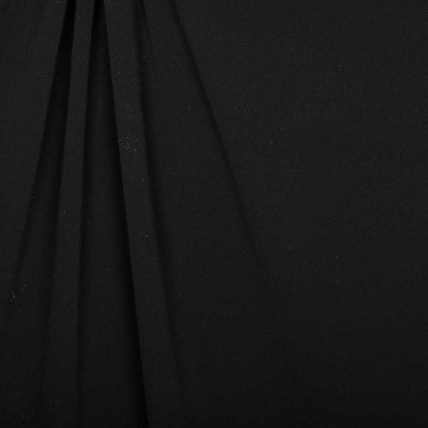 Tissu crêpe uni - Noir - Photo n°1