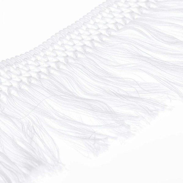 Ruban frange coton 10cm au mètre - Blanc - Photo n°1