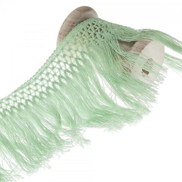 Ruban frange coton 10cm - Vert - Photo n°2