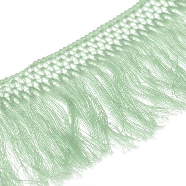 Ruban frange coton 10cm - Vert - Photo n°1