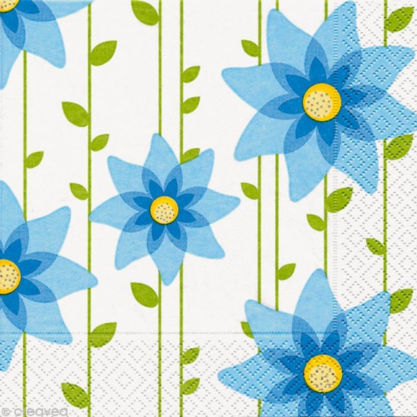Serviette en papier Fleur Simple blue - Photo n°1