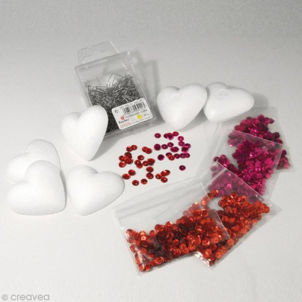 Kit sequins paillettes Coeur Love - Photo n°5