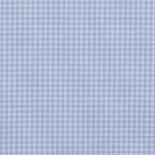 Tissu petit vichy - Bleu ciel - Photo n°1