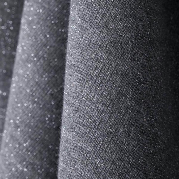 Tissu sweat à maille jersey scintillant - Gris - Photo n°1