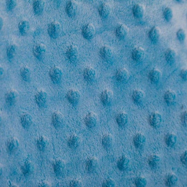 Tissu minky à pois - Bleu pervenche - Oeko-Tex® - Photo n°1