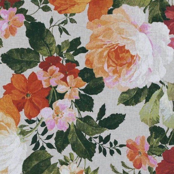 Tissu toile coton floral vintage - Photo n°1
