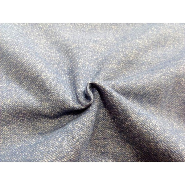 Tissu sweat bleu chiné - Photo n°1