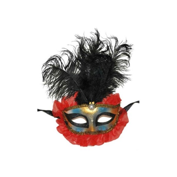 Original vénitiens Masque yeux masque avec plumes Carnaval Bal Masqué Mardi Gras 
