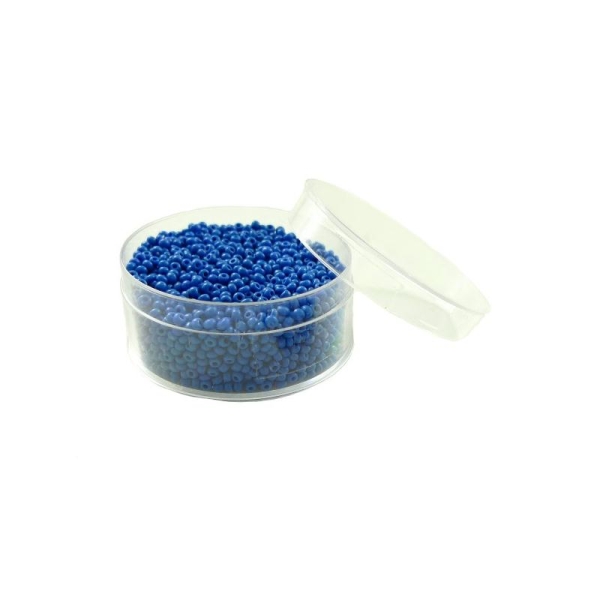 Perles de rocailles en verre 9° (ø 02,5 mm) Bleu lavande Opaque - Boîte de 50 grammes - Photo n°1