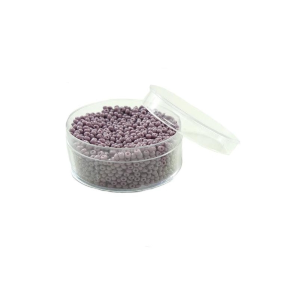 Perles de rocailles en verre 9° (ø 02,5 mm) Parme Opaque - Boîte de 50 grammes - Photo n°1