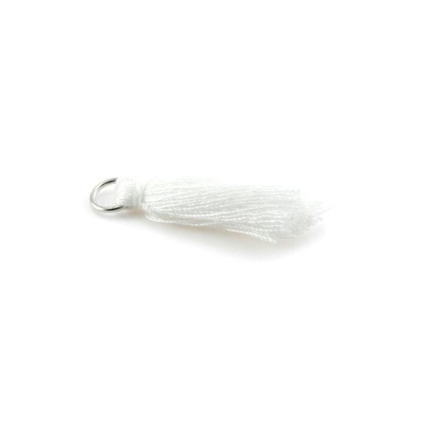Pampille/Pompon en coton avec anneau blanc - Photo n°1