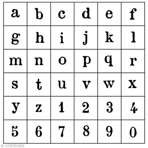 Tampon alphabet Artemio arial minuscule 1,5 cm - Photo n°1