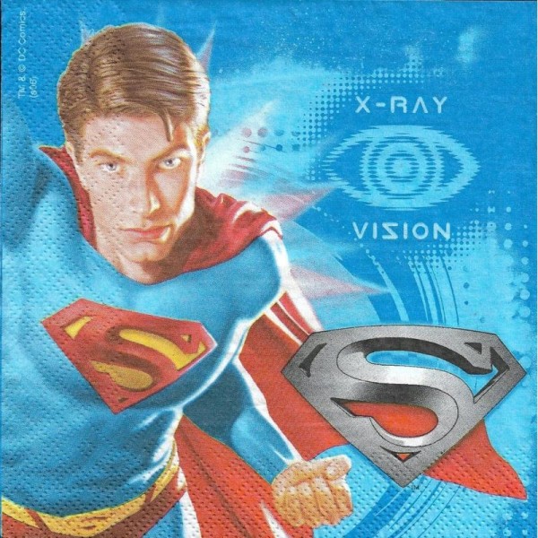 4 Serviettes en papier Superman Format Lunch - Photo n°1