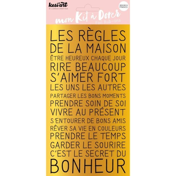 Foil – Kit à dorer - Les Règles de la maison - Kesi'Art - Photo n°1