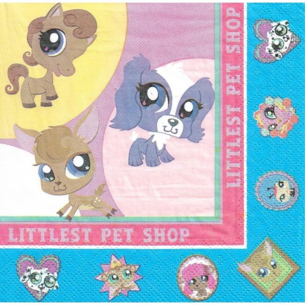 4 Serviettes en papier Littlest Pet Shop Format Lunch - Photo n°1