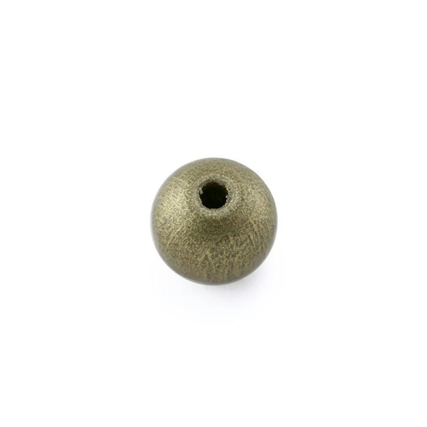 Perle en bois ronde 6 mm traité doré x10 - Photo n°1