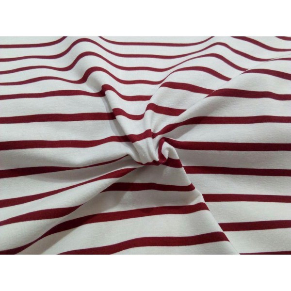 Jersey marin blanc rayé rouge - Photo n°1
