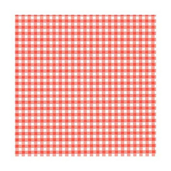 Lot de 20 Serviettes en papier Vichy carreaux uni rouge, 33 x 33 cm - Photo n°1