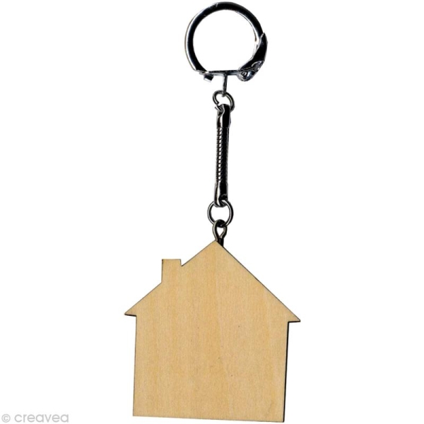 Porte clé Maison à décorer en bois - Photo n°1