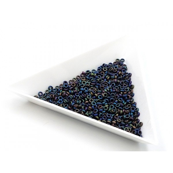 5 Grammes De Perles Miyuki Spacer Beads Spr0401fr Matted Multi Iris - Photo n°1