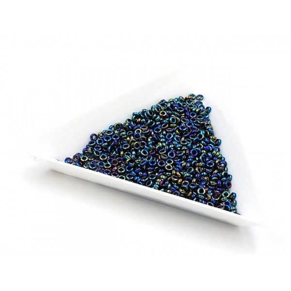 5 Grammes De Perles Miyuki Spacer Beads Spr0455 Metallic Variegated Blue Iris - Photo n°1