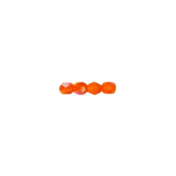 Perle facette en verre 4 mm orange x10 - Photo n°1