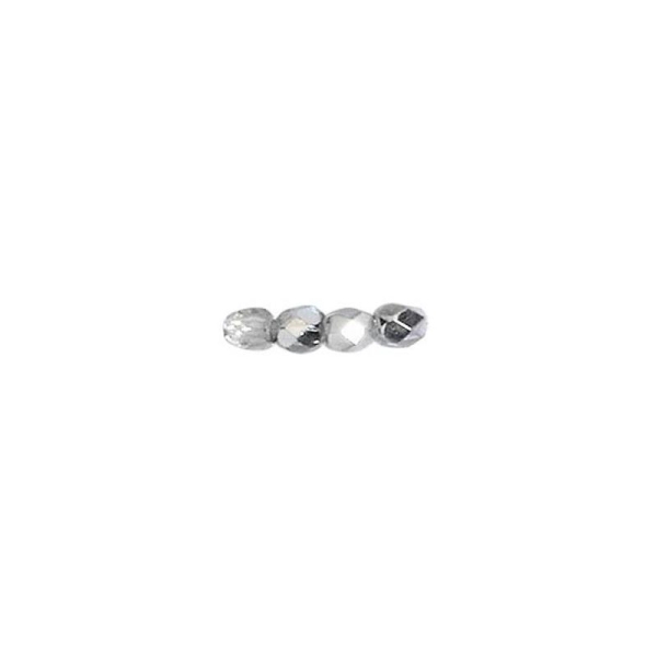 Perle facette en verre 4 mm argenté x10 - Photo n°1
