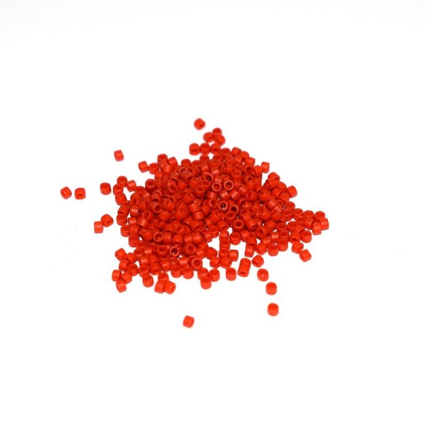 5g Delica 11/0 opaque semi mat cinnabar (rouge opaque mat) DB-795 - Photo n°1