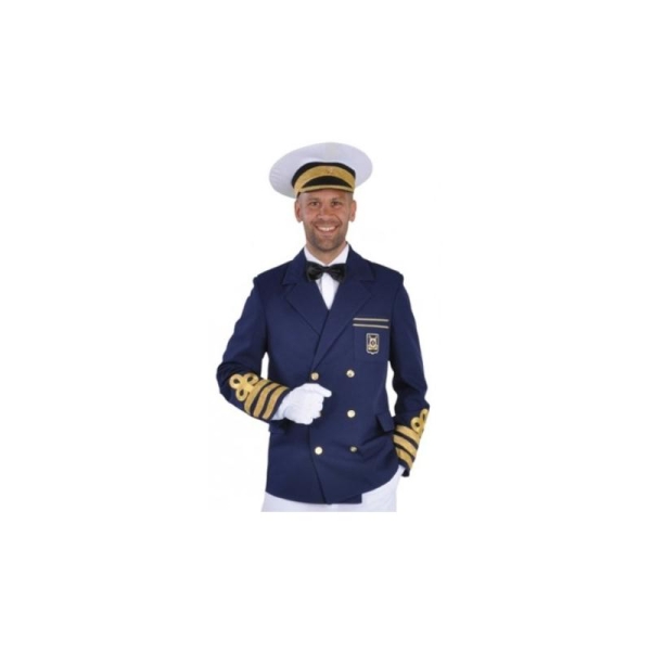 Déguisement Capitaine Veste Marine Deluxe Homme_ Taille S - Photo n°1