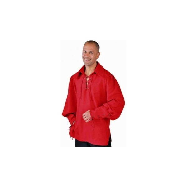 Déguisement Chemise Pirate Zorro rouge homme luxe Taille:XL-60/62 - Photo n°1