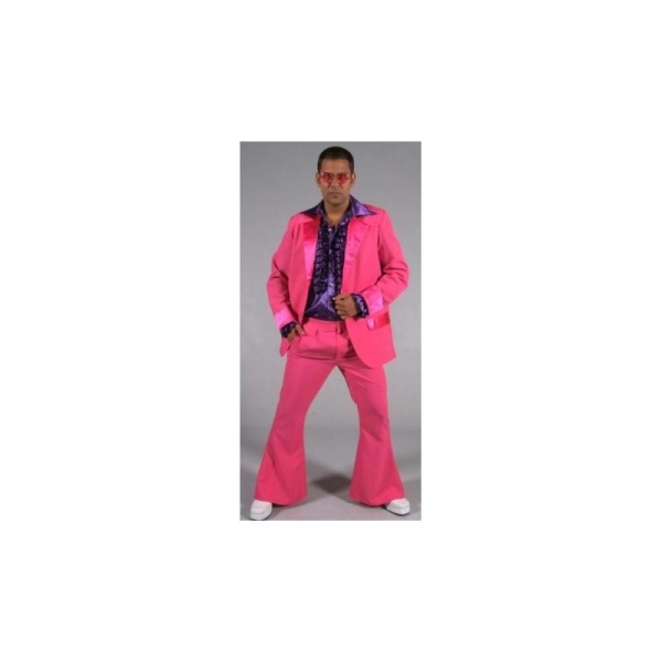 Déguisement disco rose fuchsia homme 70's luxe_ Taille S - Photo n°2
