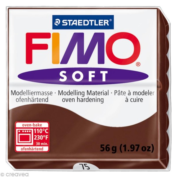 Pâte Fimo soft Marron chocolat 75 - 56 gr - Photo n°1