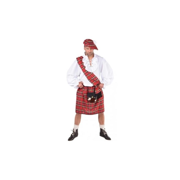 Déguisement écossais rouge homme luxe_ Taille SM - Photo n°1